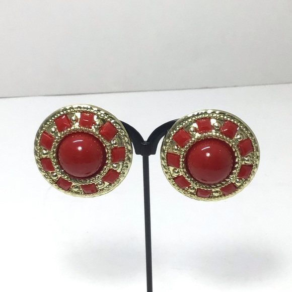 (2) Pairs Chunky Dangle Statement Clip-On Earrings - Picture 3 of 9